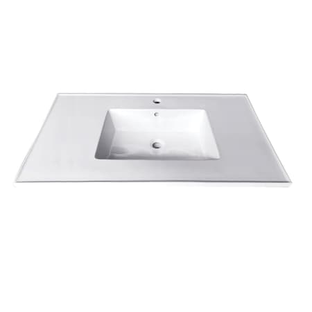 Fauceture Continental 31"x22" Ceramic Vanity Top W/ Integrated Basin 1H, White LBT312271